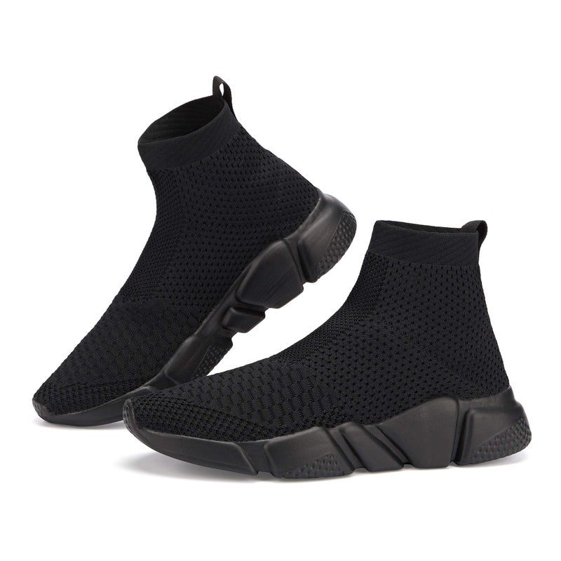 Casbeam Women's Running Knit Comfortable Lightweight Breathable Casual Sports Shoes Fashion Sneakers Slip-On Walking Shoes All Black Size 8 - Image 4